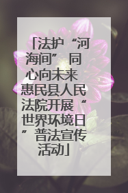 法护“河海间” 同心向未来 惠民县人民法院开展“世界环境日”普法宣传活动