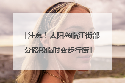 注意！太阳岛临江街部分路段临时变步行街