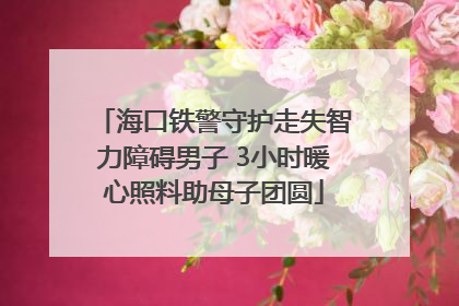 海口铁警守护走失智力障碍男子 3小时暖心照料助母子团圆