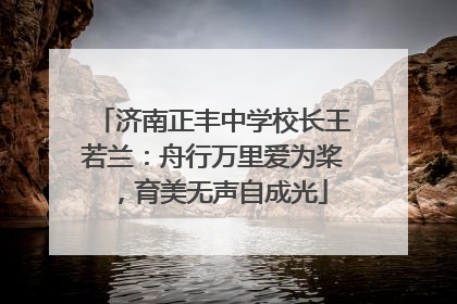 济南正丰中学校长王若兰：舟行万里爱为桨，育美无声自成光