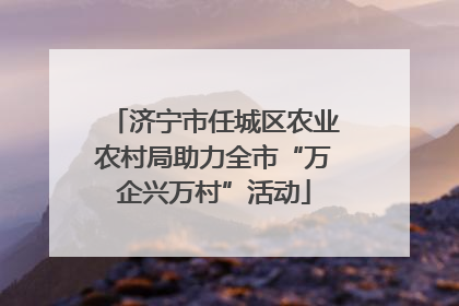 济宁市任城区农业农村局助力全市“万企兴万村”活动