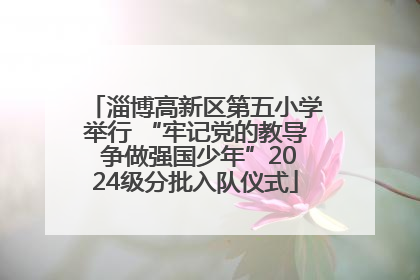淄博高新区第五小学举行 “牢记党的教导 争做强国少年”2024级分批入队仪式