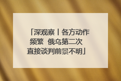 深观察丨各方动作频繁  俄乌第二次直接谈判前景不明