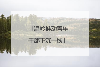 温岭推动青年干部下沉一线