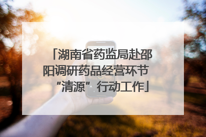 湖南省药监局赴邵阳调研药品经营环节“清源”行动工作