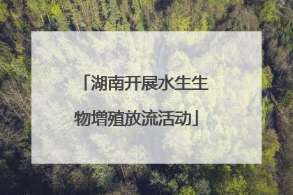 湖南开展水生生物增殖放流活动