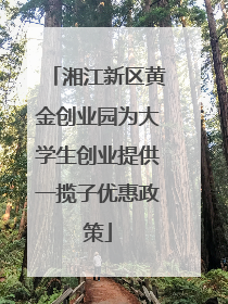 湘江新区黄金创业园为大学生创业提供一揽子优惠政策
