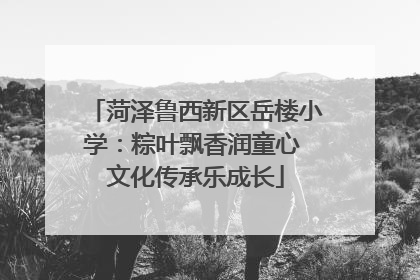 菏泽鲁西新区岳楼小学：粽叶飘香润童心 文化传承乐成长