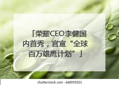 荣耀CEO李健国内首秀，官宣“全球百万雄鹰计划”
