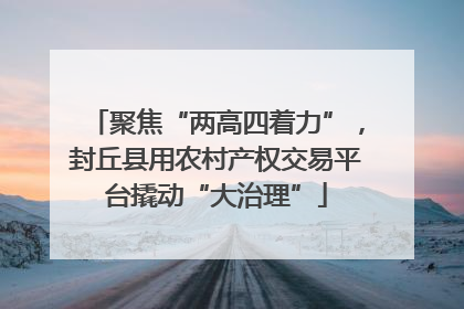 聚焦“两高四着力”，封丘县用农村产权交易平台撬动“大治理”