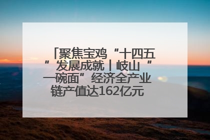 聚焦宝鸡“十四五”发展成就丨岐山“一碗面”经济全产业链产值达162亿元 入选全国典型县