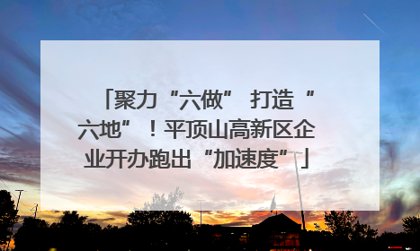 聚力“六做” 打造“六地”！平顶山高新区企业开办跑出“加速度”