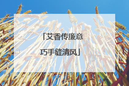 艾香传廉意 巧手缝清风