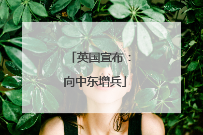 英国宣布：向中东增兵