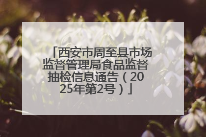 西安市周至县市场监督管理局食品监督抽检信息通告（2025年第2号）