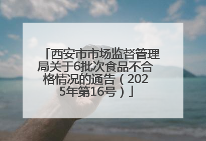 西安市市场监督管理局关于6批次食品不合格情况的通告（2025年第16号）