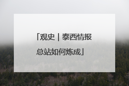 观史｜泰西情报总站如何炼成