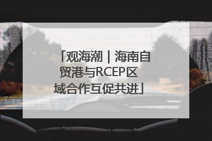 观海潮｜海南自贸港与RCEP区域合作互促共进