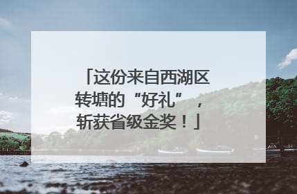 这份来自西湖区转塘的“好礼”，斩获省级金奖！