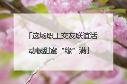 这场职工交友联谊活动很甜蜜“缘”满