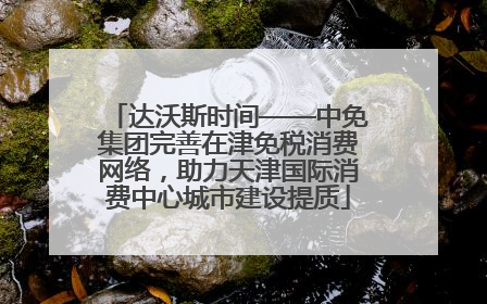 达沃斯时间——中免集团完善在津免税消费网络，助力天津国际消费中心城市建设提质