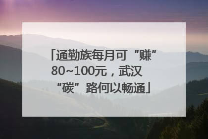 通勤族每月可“赚”80~100元，武汉“碳”路何以畅通