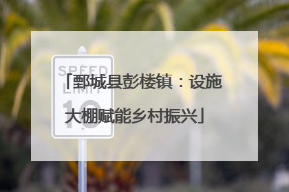 鄄城县彭楼镇：设施大棚赋能乡村振兴