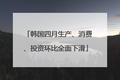 韩国四月生产、消费、投资环比全面下滑