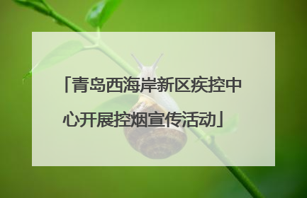 青岛西海岸新区疾控中心开展控烟宣传活动