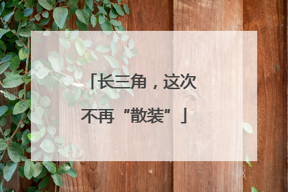 长三角，这次不再“散装”