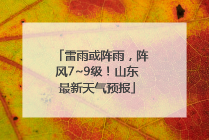 雷雨或阵雨，阵风7~9级！山东最新天气预报