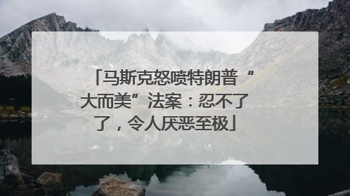 马斯克怒喷特朗普“大而美”法案：忍不了了，令人厌恶至极