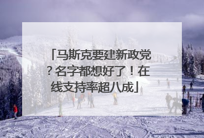 马斯克要建新政党？名字都想好了！在线支持率超八成
