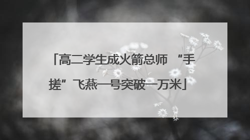高二学生成火箭总师 “手搓”飞燕一号突破一万米