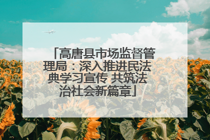 高唐县市场监督管理局：深入推进民法典学习宣传 共筑法治社会新篇章