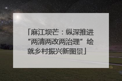 麻江坝芒：纵深推进“两清两改两治理”绘就乡村振兴新图景