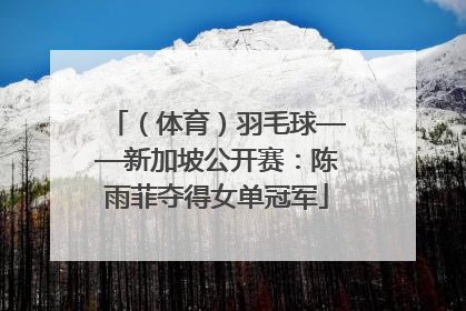 （体育）羽毛球——新加坡公开赛：陈雨菲夺得女单冠军