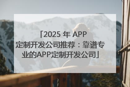 2025 年 APP 定制开发公司推荐：靠谱专业的APP定制开发公司