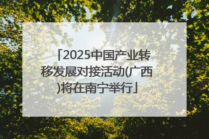 2025中国产业转移发展对接活动(广西)将在南宁举行