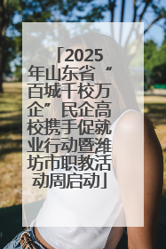 2025年山东省“百城千校万企”民企高校携手促就业行动暨潍坊市职教活动周启动