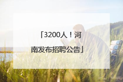 3200人！河南发布招聘公告