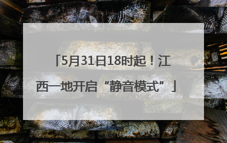 5月31日18时起！江西一地开启“静音模式”