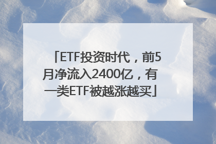 ETF投资时代，前5月净流入2400亿，有一类ETF被越涨越买